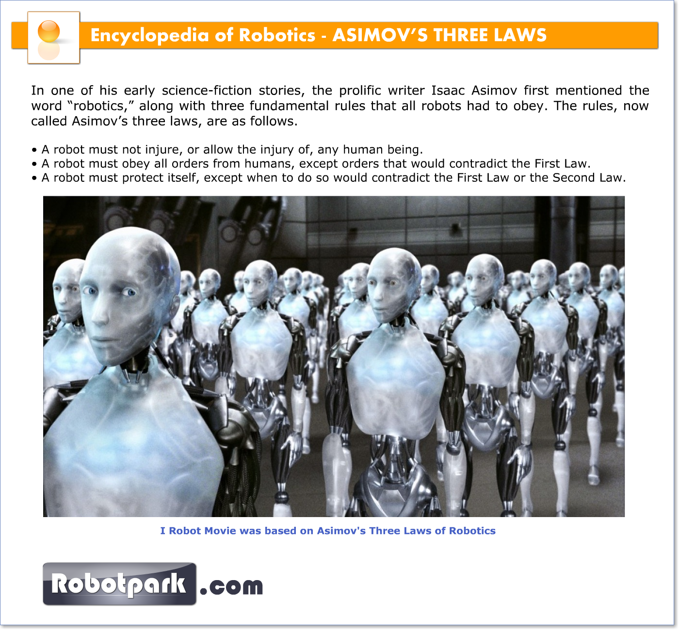ASIMOV'S LAWS - 21010 Robotpark ACADEMY