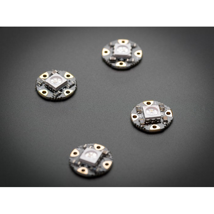 4 LED NeoPixel Flora V2 - Smart LED RVB Pour Wearables - Chainables Et Faciles à Coudre - Compatible Arduino