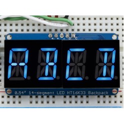 4 'lü Alfaümerik Display - Mavi 0.54" Digits w/ I2C Backpack