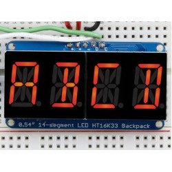 4 'lü Alfaümerik Display - Kırmızı 0.54" Digits w/ I2C Backpack