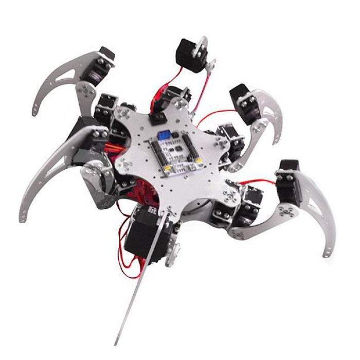 20DOF Aluminium Robotic Spider 6-Legs Robot Frame Kit Compatible Arduino Silver 