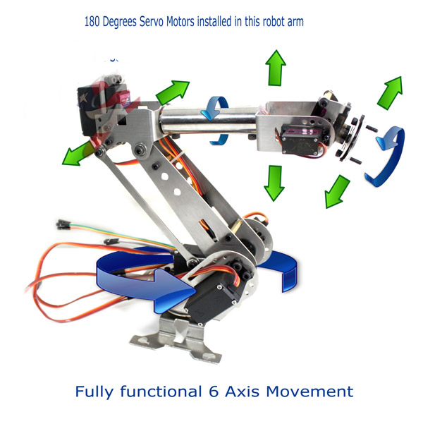 6DOF Mechanical Arm Industrial 6 Axis 260mm Robot Arm Frame Robot Model Servo 